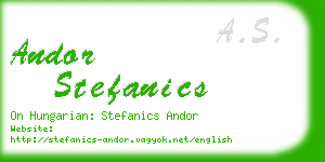 andor stefanics business card